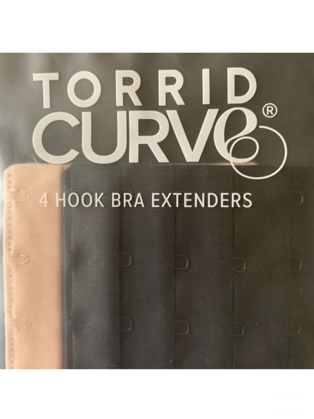 NEW! TORRID 4-Hook Bra Extenders, Set of Two, Black & Tan, Brand New in Package!